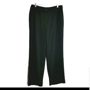 Norton McNaughton Dress Pants Women's 14 Black Wide Leg Front Zip Slash Pockets